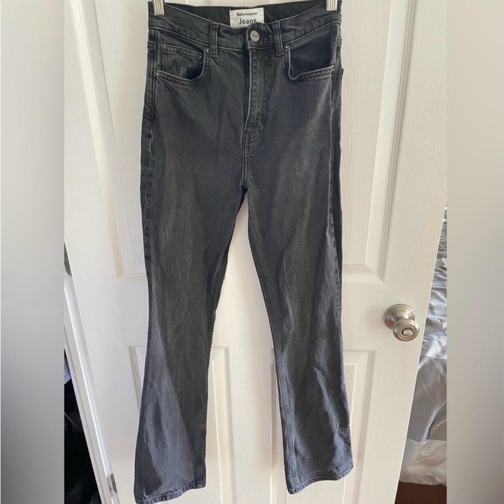 Reformation Black High-Rise Straight Jeans size 25